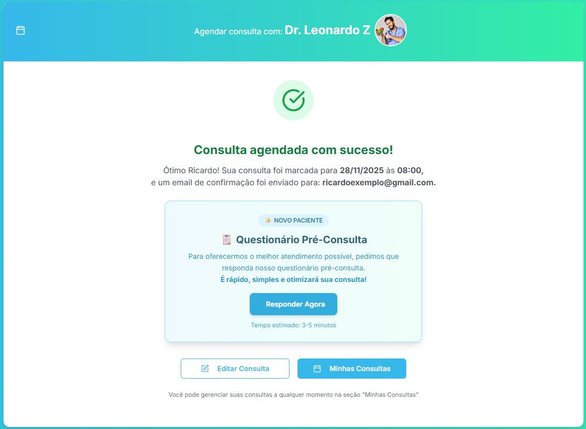 Consulta agendada com sucesso